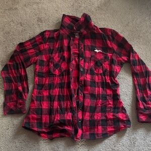 Yooper UP Silhouette Womens Buffalo Plaid Extra Heavyweight Flannel Shirt